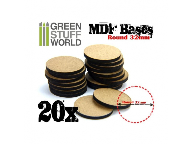 Green Stuff 366347 Socles ROND 32 mm en MDF