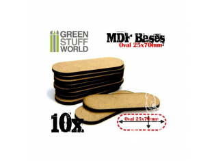 Green Stuff 366323 Socles OVALES 25x70mm en MDF