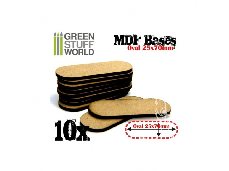 Green Stuff 366323 Socles OVALES 25x70mm en MDF