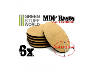 Green Stuff 366972 Socles OVALES AOS 75x46mm en MDF