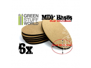 Green Stuff 366989 Socles OVALES AOS 90x52mm en MDF