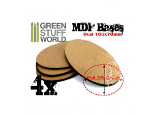 Green Stuff 367191 Socles OVALES AOS 105x70mm en MDF