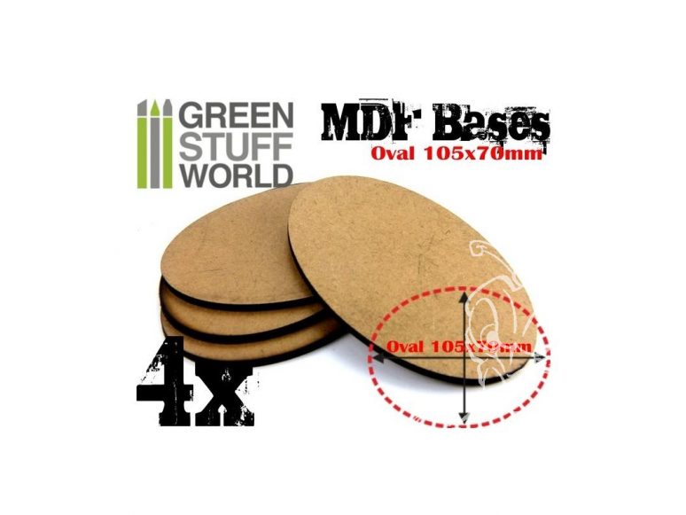 Green Stuff 367191 Socles OVALES AOS 105x70mm en MDF