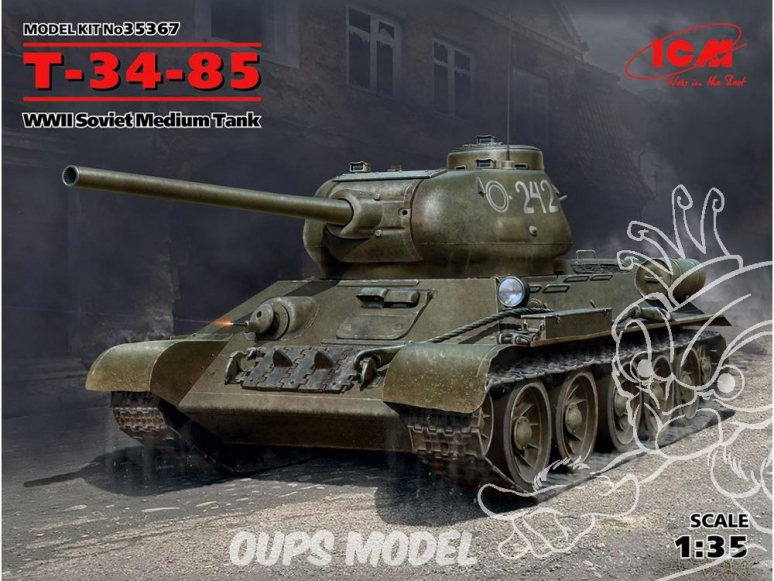 Icm maquette militaire 35367 Т-34-85 char moyen soviétique de la seconde guerre mondiale 1/35