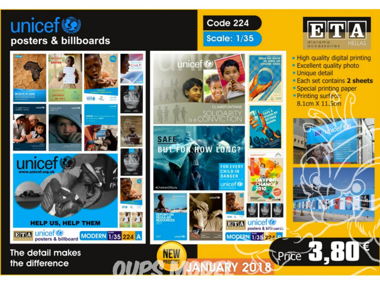 ETA diorama 224 affiches et poster UNICEF 1/35