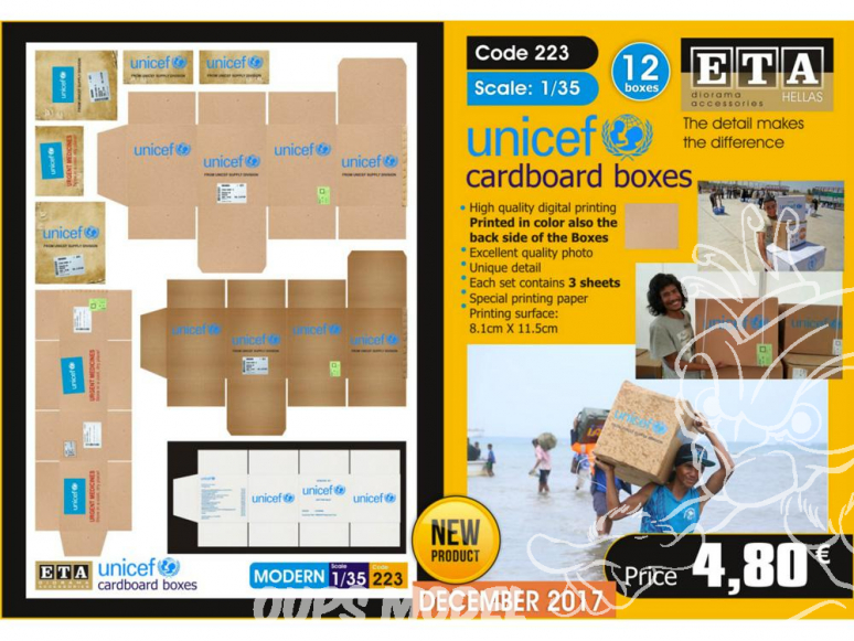 ETA diorama 223 Cartons UNICEF 1/35