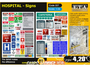 ETA diorama 227 Panneaux d'hopital 1/35