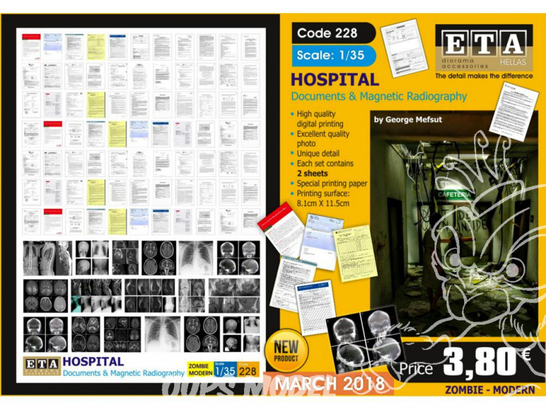 ETA diorama 228 Document et radio pour serie hopital 1/35