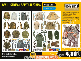 ETA diorama 631 Uniformes Allemand WWII 1/35