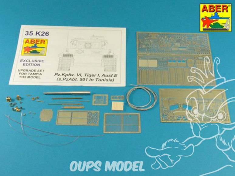 Aber 35K26 Kit amelioration Pz.Kpfw. VI Tigre I Ausf. E s.PzAbt. 501 en Tunisie Tamiya 1/35