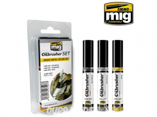 MIG Oilbrusher Set 7507 Set Metal brillant Peinture a l'huile avec applicateur