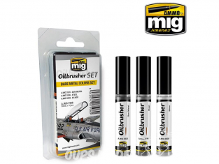 MIG Oilbrusher Set 7508 Set Metal nu - Bare metal Peinture a l'huile avec applicateur