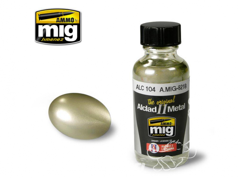 MIG peinture Alclad II 8218 Metal brûlé pâle - Pale burnt metal ALC104 30ml