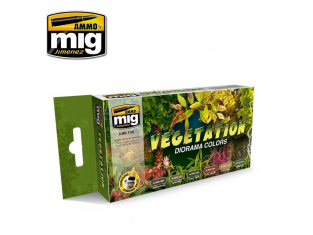 MIG peinture 7176 Set couleurs Vegetation Diorama 6 x 17ml