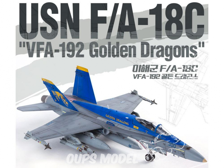 Academy maquette avion 12564 USN F/A-18C VFA-192 Golden Dragons 1/72