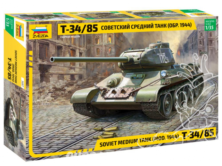 Zvezda maquette militaire 3687 Char Soviétique moyen T-34/85 Mod. 1944 1/35