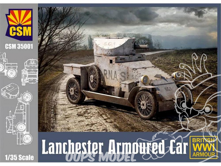 Copper State Models maquettes militaire 35001 voiture blindée Lanchester WWI 1/48