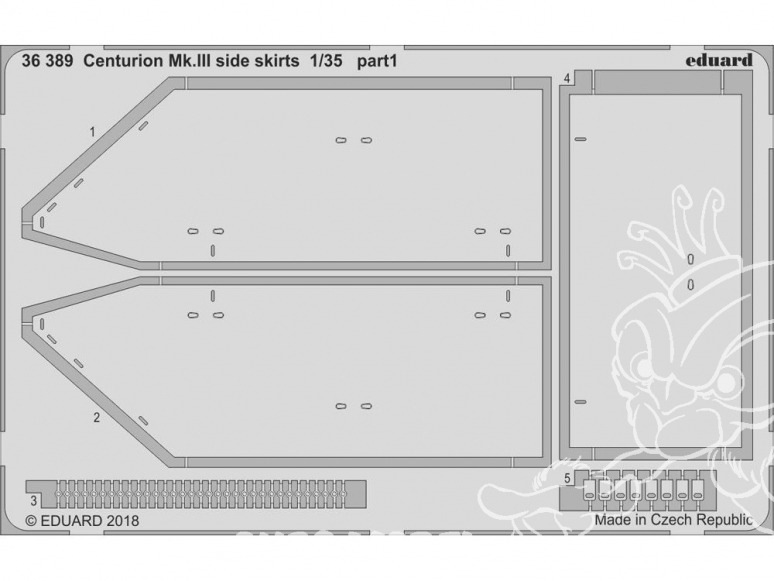 Eduard photodecoupe militaire 36389 Jupes latérales - Side skirts Centurion Mk.III Tamiya 1/35