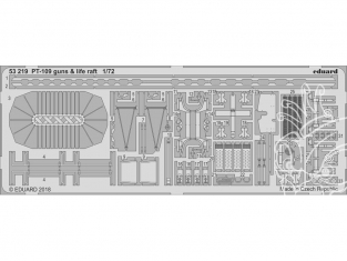 Eduard photodecoupe 53219 PT-109 Patrol Torpedo Boat Guns & Canots de sauvetage Revell 1/72