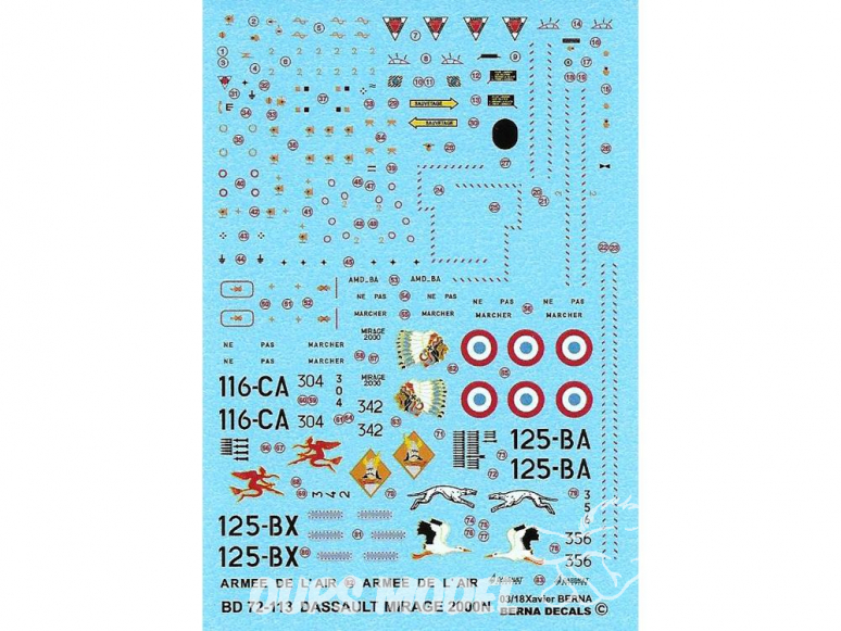 BERNA DECALS BD72-113 Dassault Mirage 2000N EC 2/4 la fayette 1/72