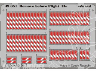 EDUARD photodecoupe avion 49051 Remove before flight UK 1/48