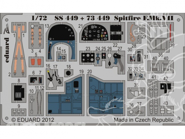 Eduard photodecoupe avion 73449 Spitfire F.Mk.VII 1/72