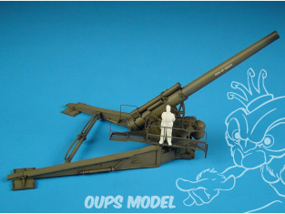 Hauler kit resine HLP72006 Canon M1 240mm en position de feu 1/72