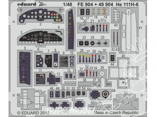 EDUARD photodecoupe avion FE904 Zoom Intérieur Heinkel He 111H-6 Icm 1/48