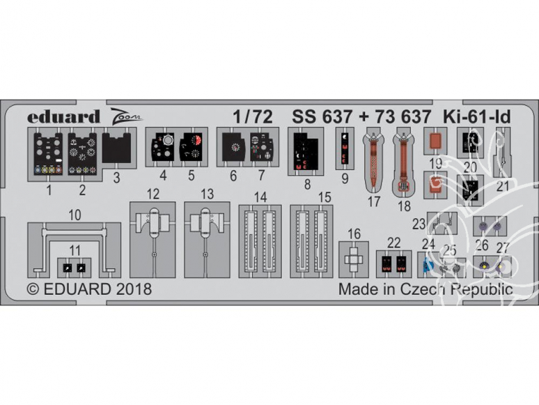 Eduard photodecoupe avion SS637 Zoom Ki-61-Id Tamiya 1/72