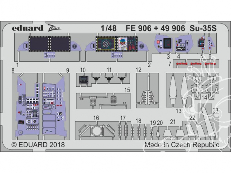 EDUARD photodecoupe avion 49906 Amélioration Sukhoi Su-35S Great Wall Hobby 1/48