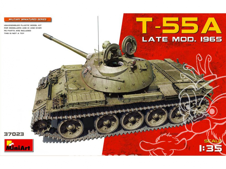 Mini Art maquette militaire 37023 Char moyen sovietique T-55A Fin de production 1965 1/35