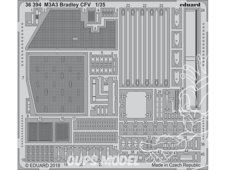 Eduard photodecoupe militaire 36394 M3A3 Bradley CFV Kinetic 1/35