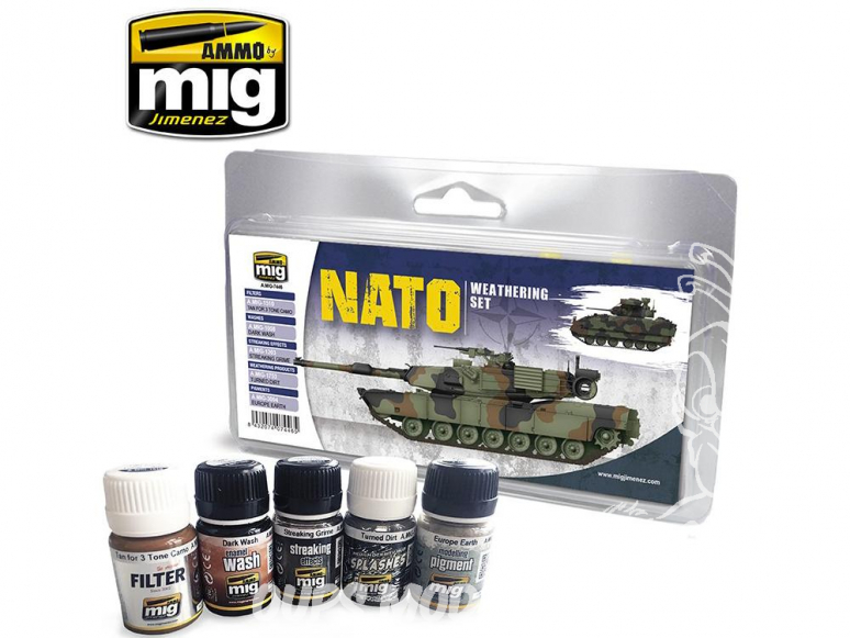MIG peinture 7446 Set de Weathering pour OTAN - NATO 5 x 35ml