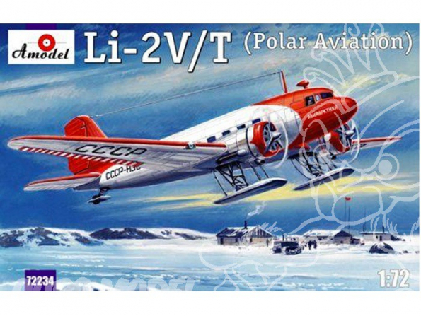 Amodel maquettes avion 72234 LISUNOV Li- 2V/T AVION D’EXPLORATION POLAIRE SOVIETIQUE 1/72