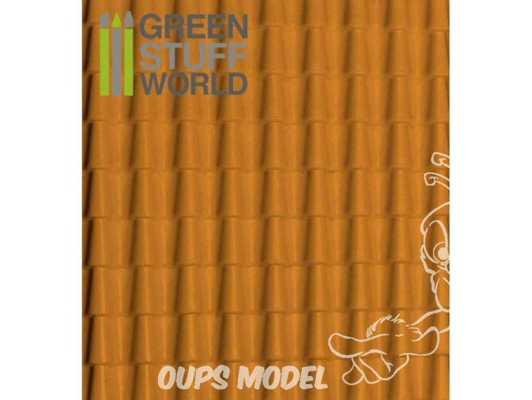 Green Stuff 362349 Plaque de Plasticard texturé TUILES