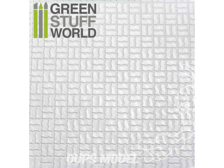 Green Stuff 361151 Plaque de Plasticard texturé PAVE RECTANGULAIRE COURBÉ URBAINE