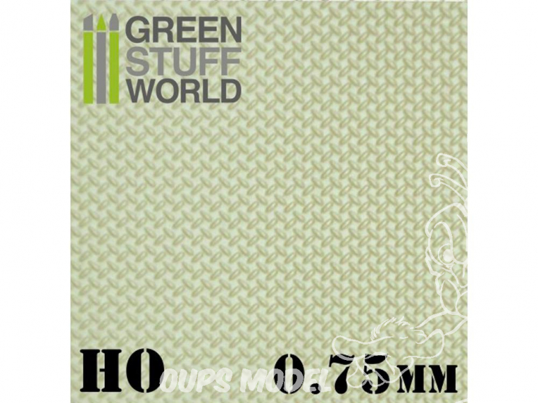 Green Stuff 500066 Plaque de Plasticard texturé DIAMANT HO 0.75mm marron mat