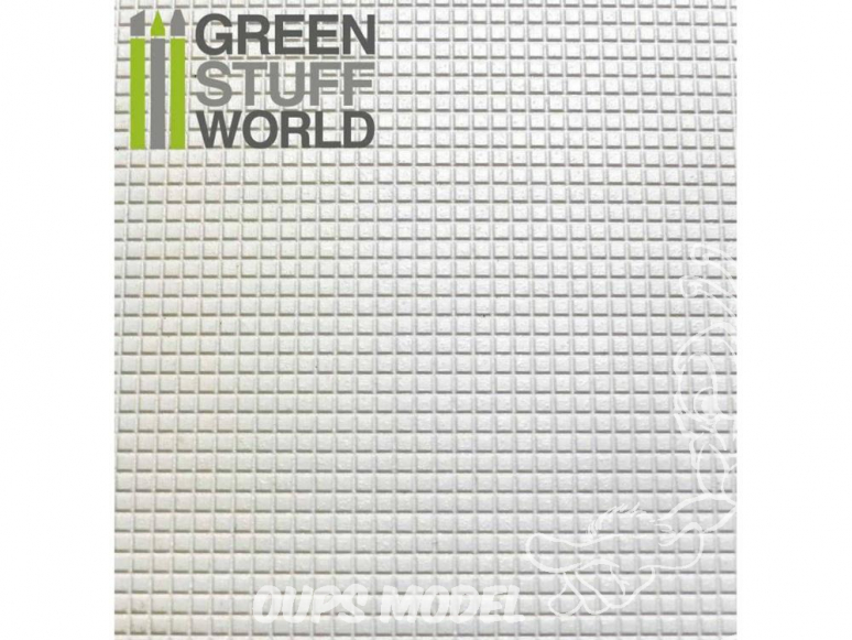 Green Stuff 361021 Plaque de Plasticard texturé CARRÉS PETITS