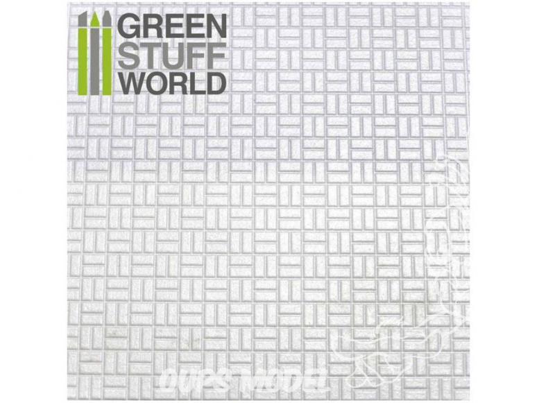 Green Stuff 361144 Plaque de Plasticard texturé PAVE RECTANGULAIRE URBAINE