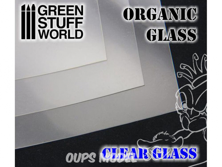 Green Stuff 364299 Plaque de Verre Organique Transparente