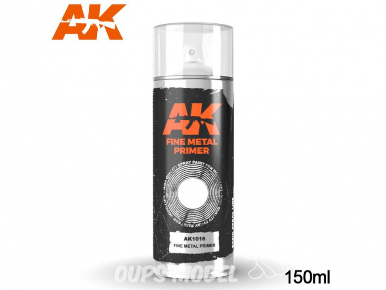 Ak Spray AK1016 Bombe d'appret fin pour metal 150ml Fine metal Primer
