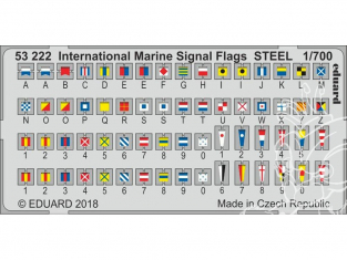 Eduard photodecoupe bateau 53222 Drapeaux de signaux maritimes internationaux 1/700