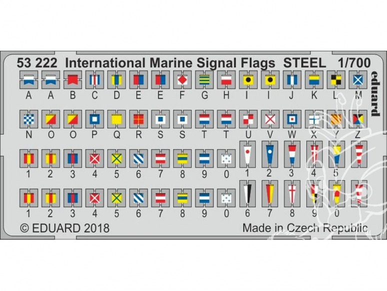 Eduard photodecoupe bateau 53222 Drapeaux de signaux maritimes internationaux 1/700