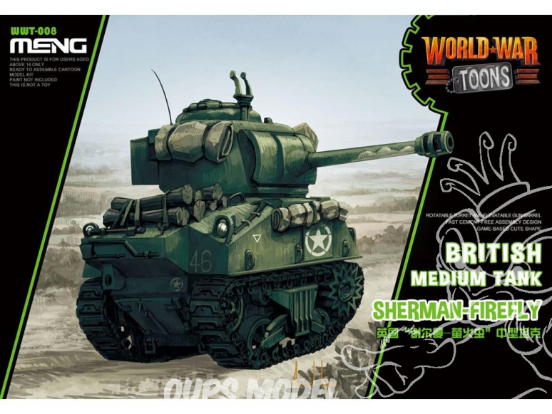 Meng maquette militaire WWT-008 Sherman Firefly Cartoon