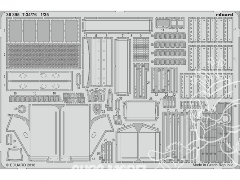 Eduard photodecoupe militaire 36395 Amélioration T-34/76 Academy 1/35