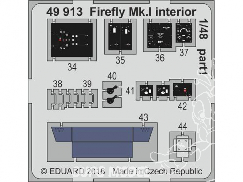 EDUARD photodecoupe avion 49913 Intérieur Firefly Mk.I Trumpeter 1/48