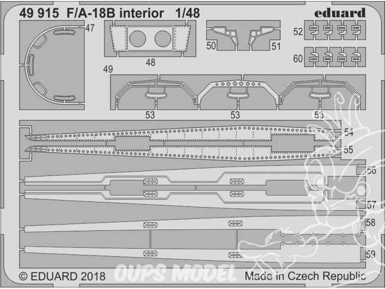 EDUARD photodecoupe avion 49915 Interieur F/A-18B Kinetic 1/48