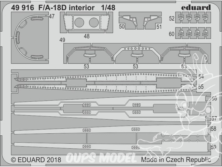 EDUARD photodecoupe avion 49916 Interieur F/A-18D Kinetic 1/48