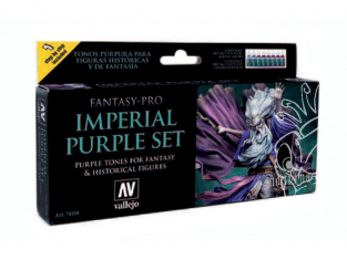 Vallejo Set Fantasy Pro 74104 Set pourpre impérial 8 x 17ml