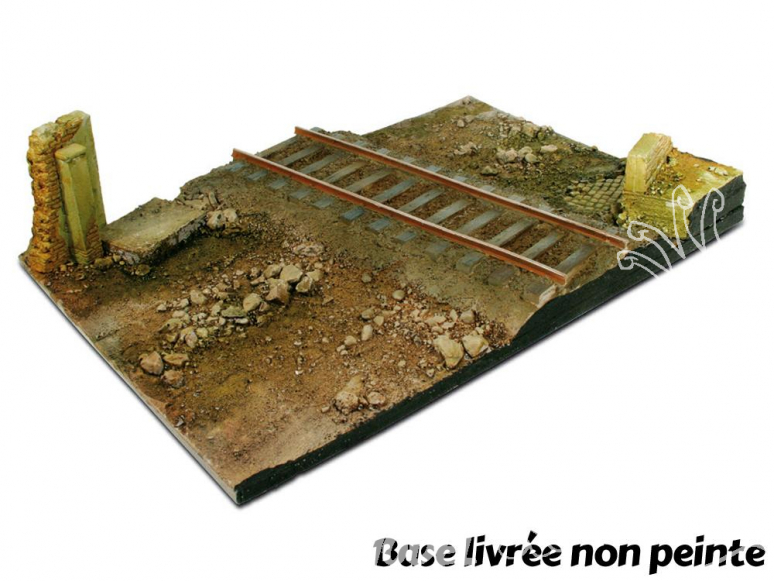 Vallejo Bases de diorama SC104 Section de route de campagne avec voie ferrée 1/35 31x21cm